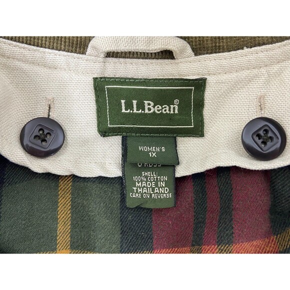 LL Bean Women 1X Barn Coat Chore Jacket Removable Lining Embroidered Logo - Picture 6 of 8
